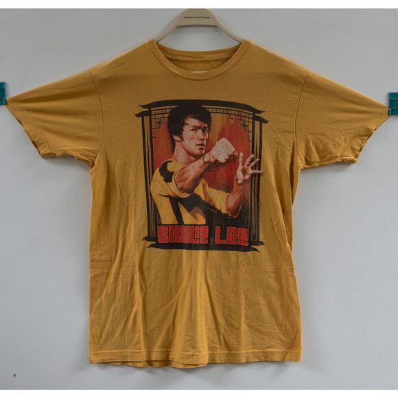 Bruce Lee Martial Arts Game Of Death Fist Of Fury‎ Men's T-Shirt Yellow Size L - Picture 1 of 5